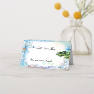 Placement Carte de place Mariage Tropical Beach Seashell