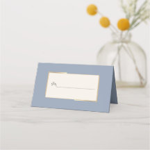 Carte de place minimaliste Dusty Blue Wedding