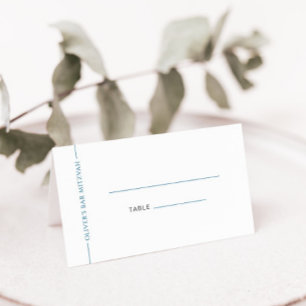 Placement Carte de place moderne Blue Folk Bar Mitzvah
