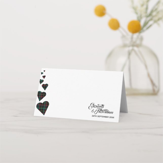 Placement Carte de place ou carte d'escorte de table de tart (Devant)