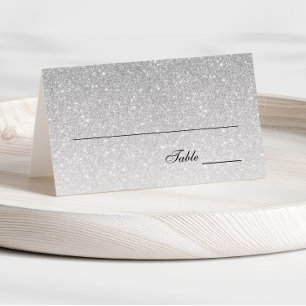 Placement Carte de place Parties scintillant Glam argent