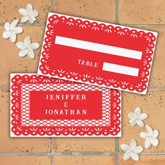 Placement Carte de place PICADO PAPEL MEXICAIN ROUGE (Créateur téléchargé)