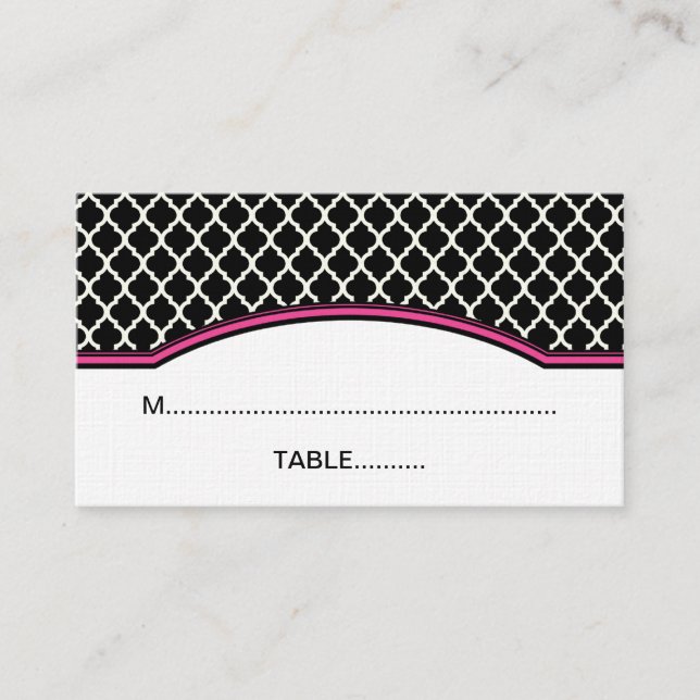 Placement Carte de place Pink Elegant Quatrefoil (Devant)