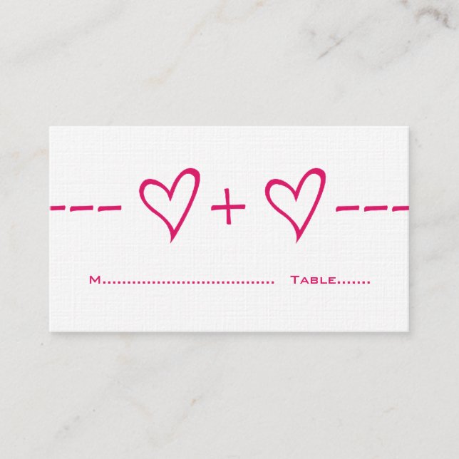 Placement Carte de place Pink Heart Equation (Devant)