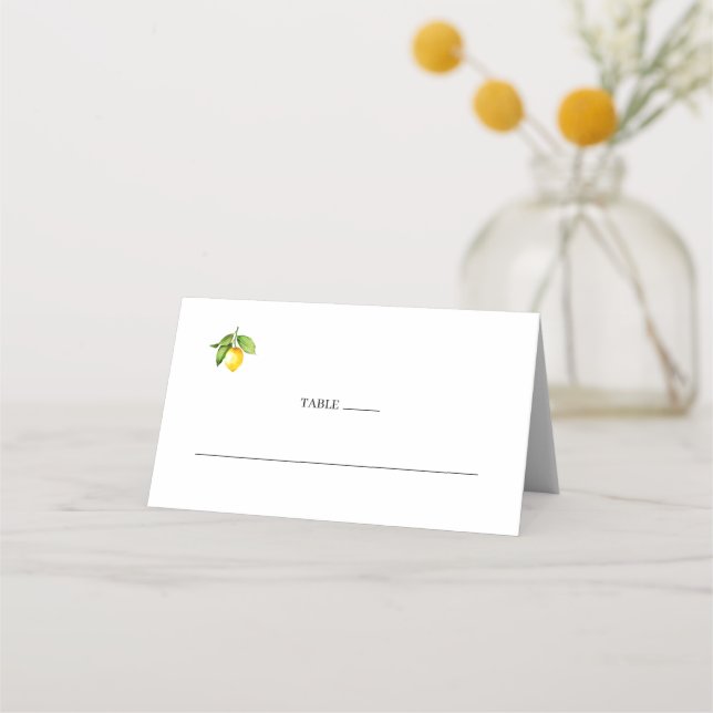 Placement Carte de place pliée au Mariage citron (Devant)