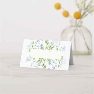 Placement Carte de place pliée bleu clair Aquarelle