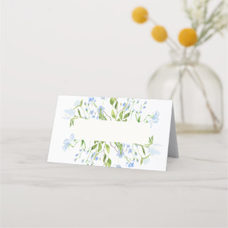 Placement Carte de place pliée bleu clair Aquarelle