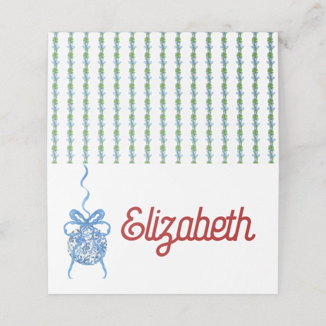 Placement Carte de place pliée de l'ornement de chinoserie b (Extérieur déplié)