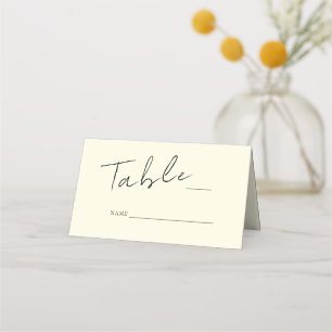 Placement Carte de place pliée de Mariage jaune