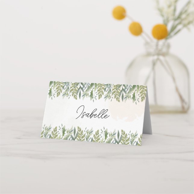 Placement Carte de place pliée Dusty Green (Devant)