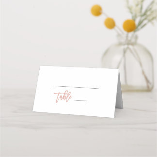 Placement Carte de Place pliée Glam Rose or Mariage moderne