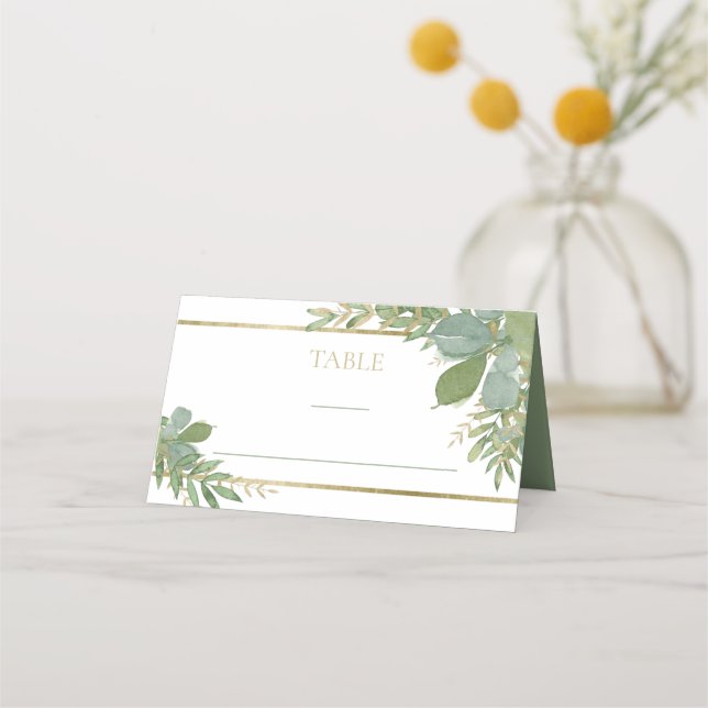 Placement Carte de place pliée Golden Greenery (Devant)