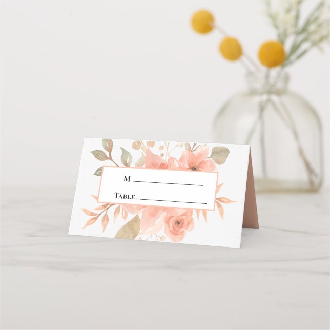 Placement Carte de place pliée pour Mariage floral Boho mini (Devant)