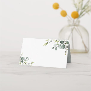 Placement Carte de place pliée Rustique Eucalyptus Vert