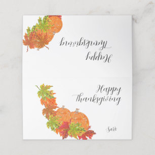 Placement Carte de place pliée : Thanksgiving
