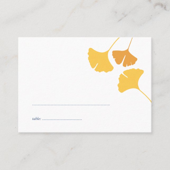 Placement Carte de place pour mariage  feuille Ginkgo (Devant)