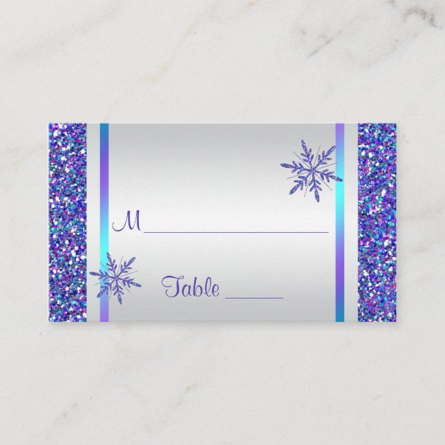 Placement Carte de place Quinceanera pour les flocons de nei (Devant)