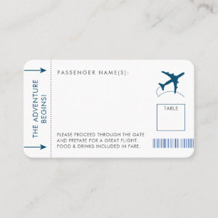 Placement Carte de place Style de billet de carte d'embarque