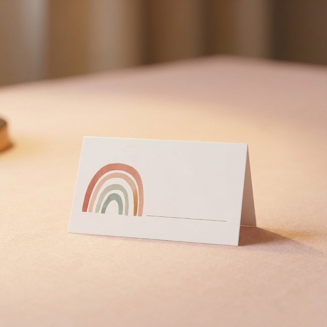 Placement Carte de place vierge arc-en-ciel avec ligne d'écr (Rainbow blank place card with handwriting line.)
