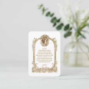 Placement Carte de prière avec Écriture Sainte pour mariage 