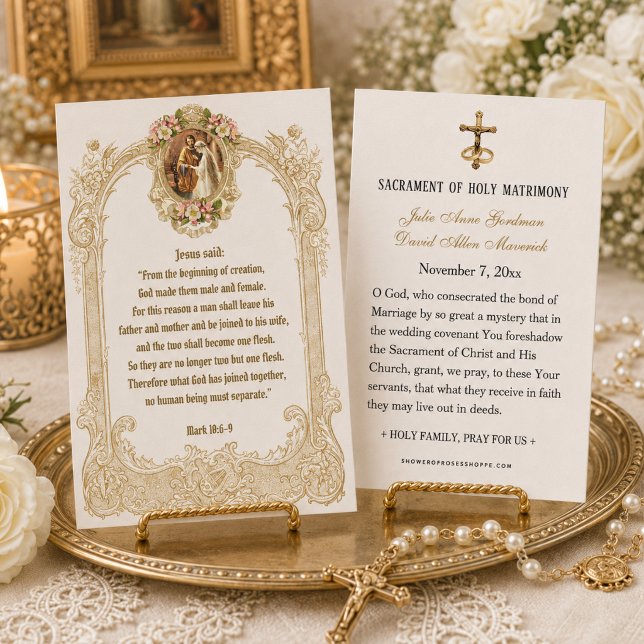 Placement Carte de prière avec Écriture Sainte pour mariage  (Créateur téléchargé)