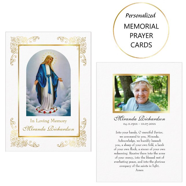Placement Carte de prière catholique commémorative de photo  (Créateur téléchargé)