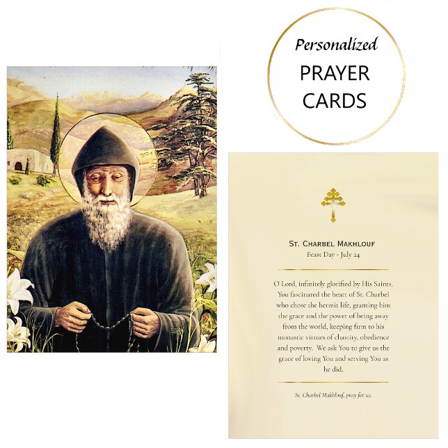 Placement Carte de prière catholique de St. Charbel Makhlouf (Créateur téléchargé)