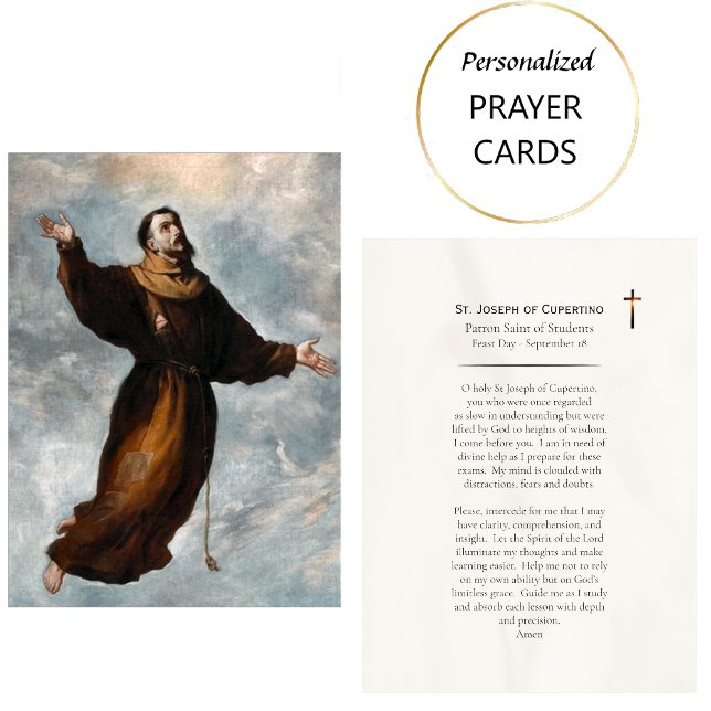 Placement Carte de prière catholique de St. Joseph de Cupert (Créateur téléchargé)