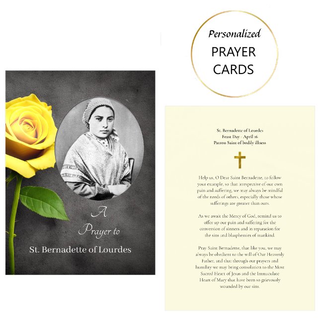 Placement Carte de prière catholique de Ste Bernadette de Lo (Créateur téléchargé)