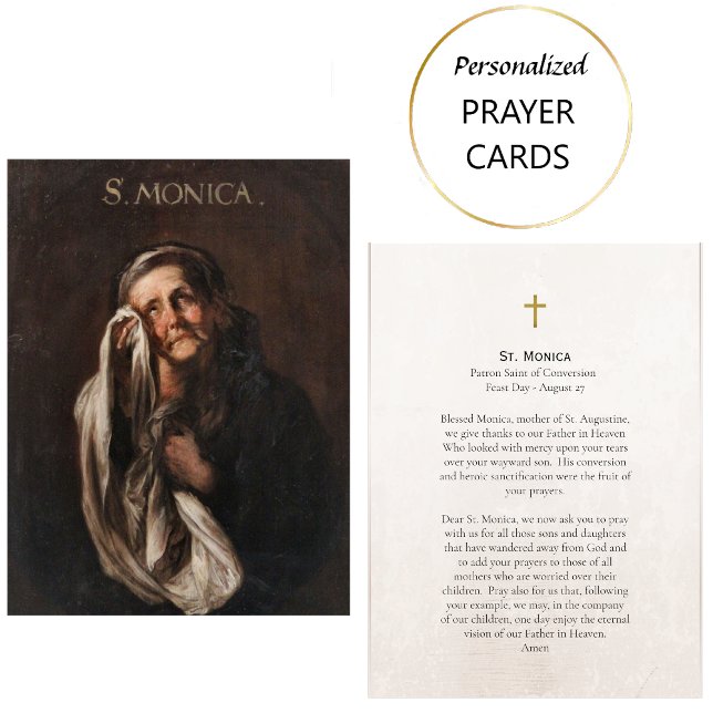 Placement Carte de prière catholique romaine de Sainte Moniq (Créateur téléchargé)