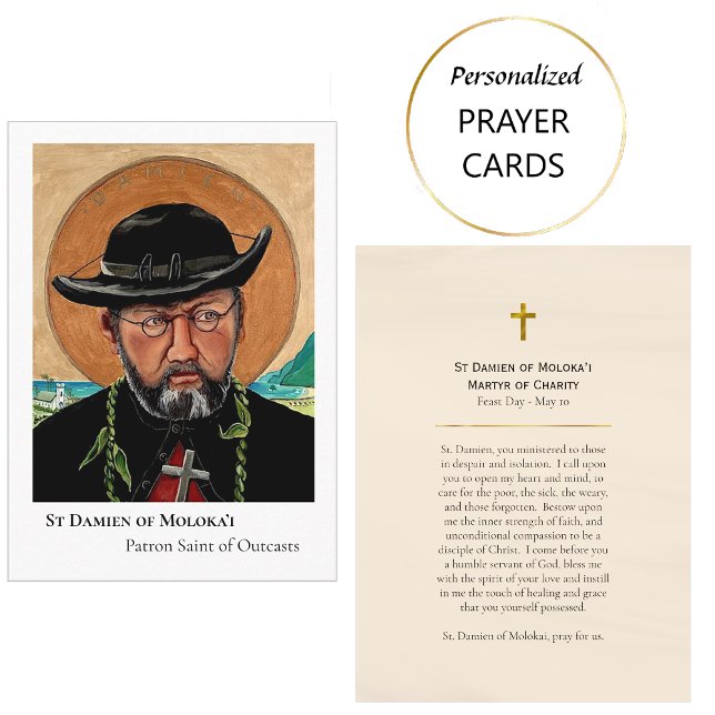 Placement Carte de prière catholique Saint Damien de Moloka’ (Créateur téléchargé)