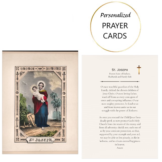 Placement Carte de prière catholique Saint Joseph Patron     (Créateur téléchargé)