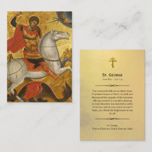 Placement Carte de prière chrétienne orthodoxe de St. George