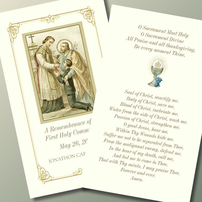 Placement Carte de prière de la première communion catholiqu (Créateur téléchargé)