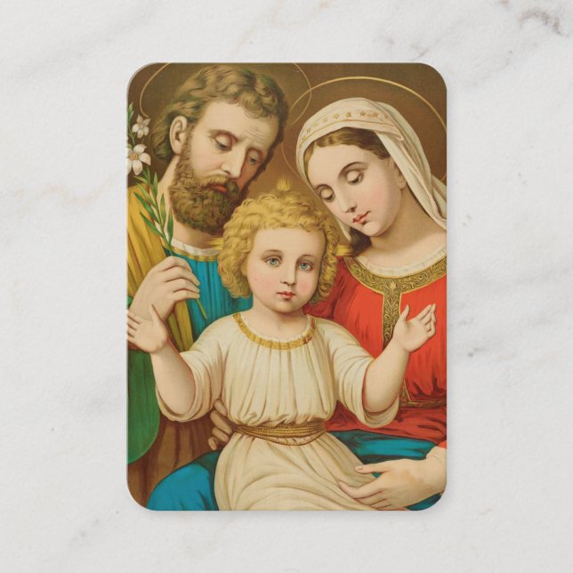 Placement Carte de prière de la Sainte Famille avec bénédict (Devant)