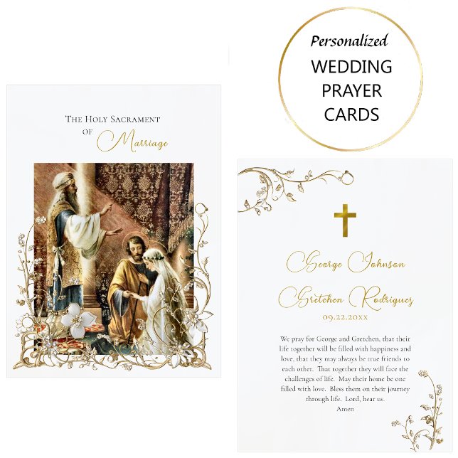 Placement Carte de prière de mariage catholique à motifs de  (Créateur téléchargé)