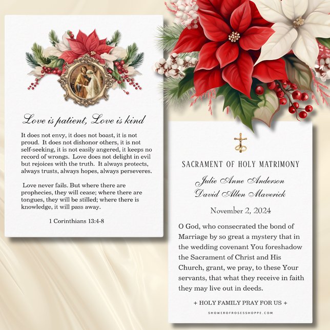 Placement Carte de prière de mariage catholique de Noël (Créateur téléchargé)