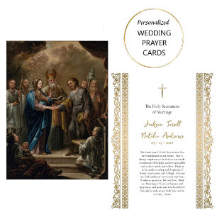 Placement Carte de prière de mariage catholique romain