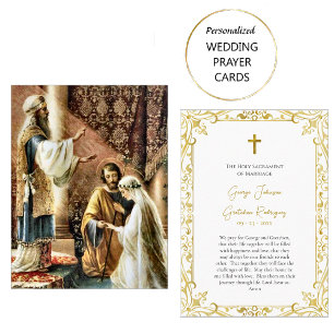 Placement Carte de prière de mariage catholique romain