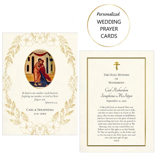 Placement Carte de prière de mariage chrétien orthodoxe Fleu (Créateur téléchargé)
