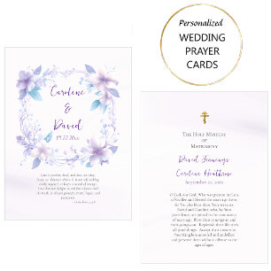 Placement Carte de prière de mariage orthodoxe aux fleurs de