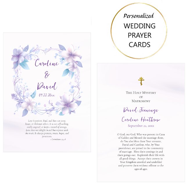 Placement Carte de prière de mariage orthodoxe aux fleurs de (Créateur téléchargé)