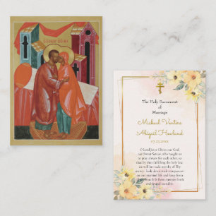 Placement Carte de prière de mariage orthodoxe aux fleurs en