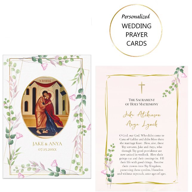 Placement Carte de prière de mariage orthodoxe aux roses ros (Créateur téléchargé)