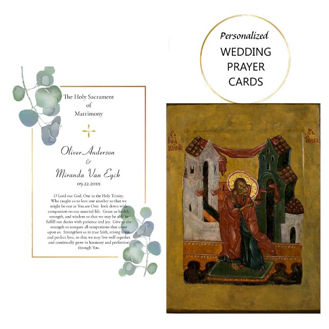 Placement Carte de prière de mariage orthodoxe de verdure et (Créateur téléchargé)