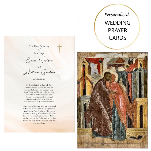 Placement Carte de prière de mariage orthodoxe grise texturé (Créateur téléchargé)