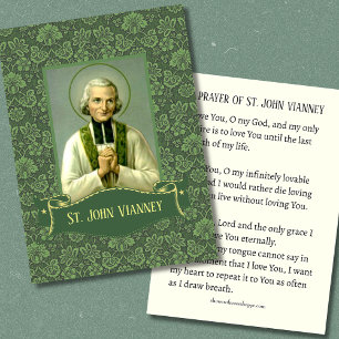 Placement Carte de prière du prêtre St. John Vianney