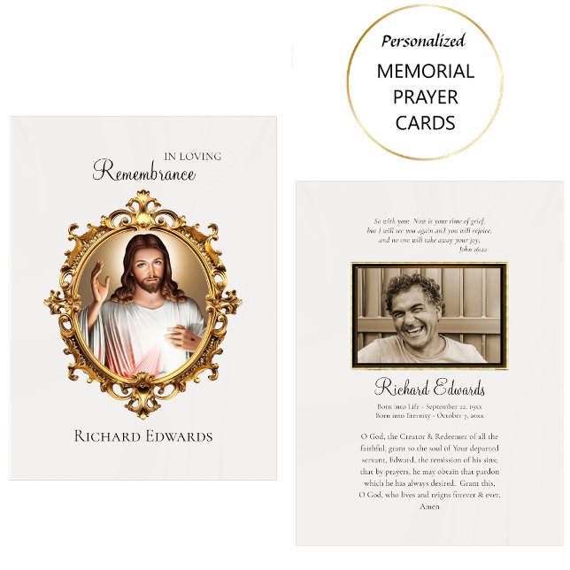 Placement Carte de prière funéraire catholique en souvenir a (Créateur téléchargé)