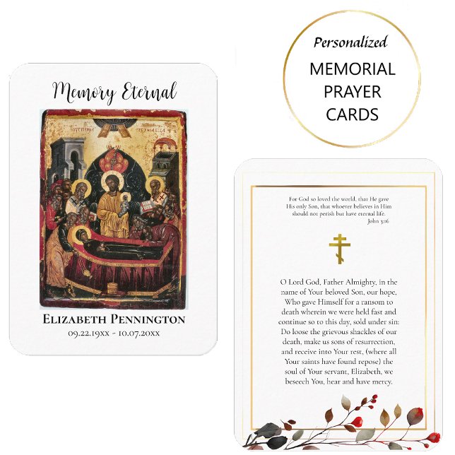Placement Carte de prière funéraire de la Dormition de la Th (Créateur téléchargé)