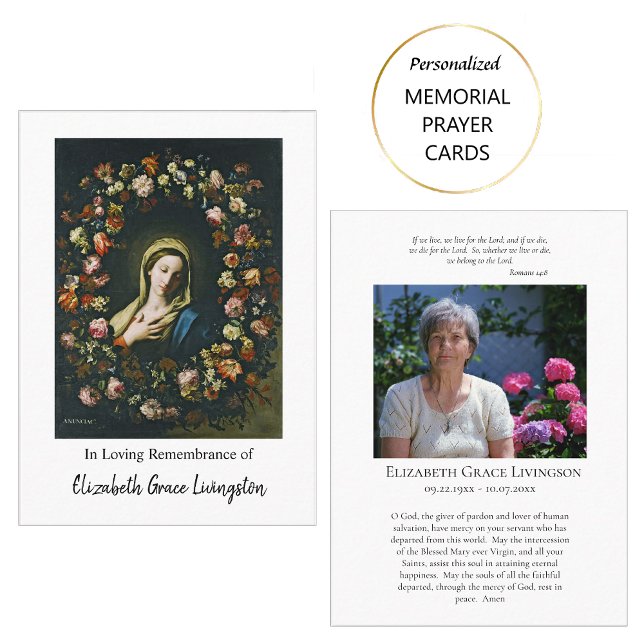 Placement Carte de prière funéraire Fleurs Vierge Annoncée (Créateur téléchargé)